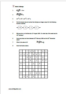 Challenging maths questions